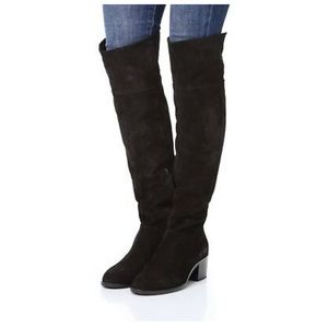 Rag and Bone Ashby Black Suede Over The Knee Boots